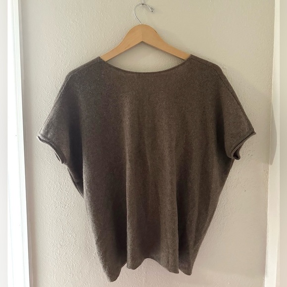 Minnie Rose 100% Cashmere Luxurious Twist Front Ruana Sweater Drapey Slouch XS/S - Picture 5 of 7